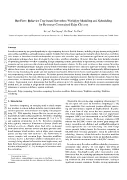 BeeFlow: Behavior Tree-based Serverless Workflow Modeling and Scheduling
  for Resource-Constrained Edge Clusters