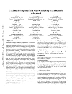 Scalable Incomplete Multi-View Clustering with Structure Alignment