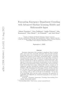 Forecasting Emergency Department Crowding with Advanced Machine Learning
  Models and Multivariable Input