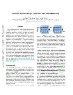 ScrollNet: Dynamic Weight Importance for Continual Learning