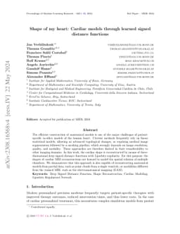 Shape of my heart: Cardiac models through learned signed distance
  functions