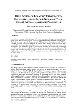 High Accuracy Location Information Extraction from Social Network Texts
  Using Natural Language Processing