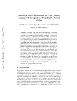 Learning Channel Importance for High Content Imaging with Interpretable
  Deep Input Channel Mixing