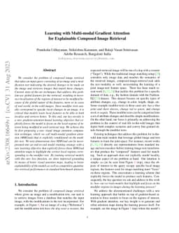 Learning with Multi-modal Gradient Attention for Explainable Composed
  Image Retrieval