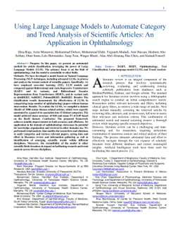 Using Large Language Models to Automate Category and Trend Analysis of
  Scientific Articles: An Application in Ophthalmology
