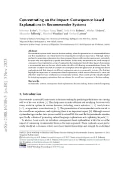Concentrating on the Impact: Consequence-based Explanations in
  Recommender Systems