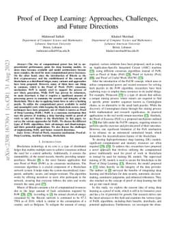 Proof of Deep Learning: Approaches, Challenges, and Future Directions