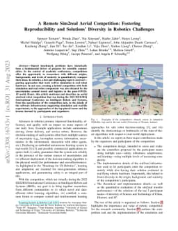 A Remote Sim2real Aerial Competition: Fostering Reproducibility and
  Solutions' Diversity in Robotics Challenges
