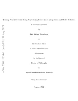 Training Neural Networks Using Reproducing Kernel Space Interpolation
  and Model Reduction