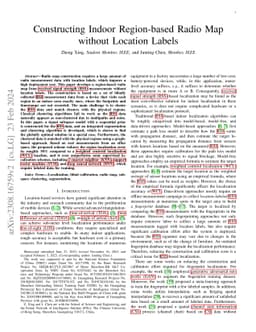 Constructing Indoor Region-based Radio Map without Location Labels