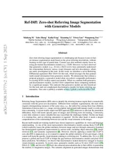 Ref-Diff: Zero-shot Referring Image Segmentation with Generative Models