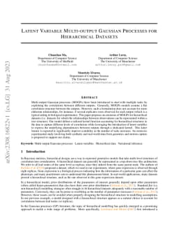 Latent Variable Multi-output Gaussian Processes for Hierarchical
  Datasets