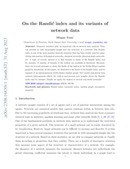 On the Randić index and its variants of network data