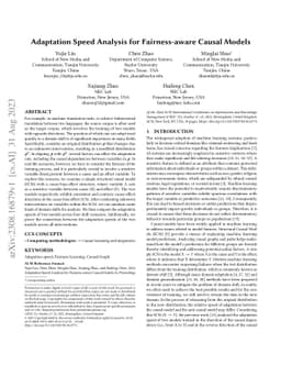 Adaptation Speed Analysis for Fairness-aware Causal Models