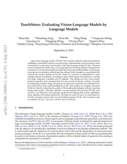 TouchStone: Evaluating Vision-Language Models by Language Models