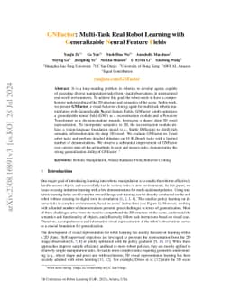 GNFactor: Multi-Task Real Robot Learning with Generalizable Neural
  Feature Fields