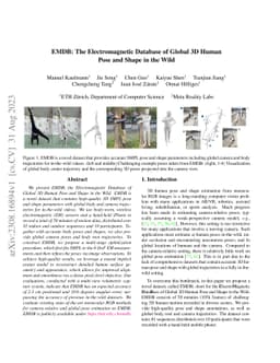 EMDB: The Electromagnetic Database of Global 3D Human Pose and Shape in
  the Wild