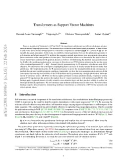 Transformers as Support Vector Machines