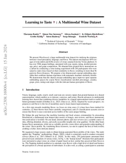 Learning to Taste: A Multimodal Wine Dataset