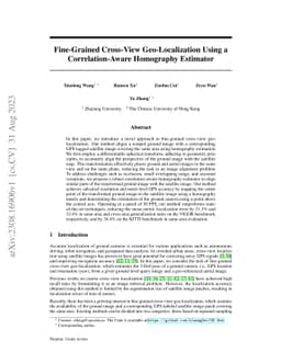 Fine-Grained Cross-View Geo-Localization Using a Correlation-Aware
  Homography Estimator