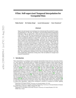 STint: Self-supervised Temporal Interpolation for Geospatial Data