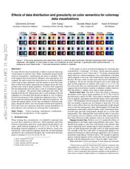 Effects of data distribution and granularity on color semantics for
  colormap data visualizations