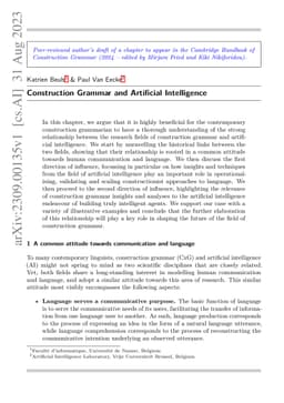 Construction Grammar and Artificial Intelligence