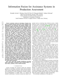 Information Fusion for Assistance Systems in Production Assessment