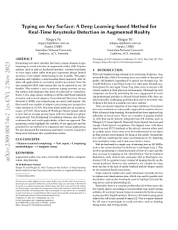 Typing on Any Surface: A Deep Learning-based Method for Real-Time
  Keystroke Detection in Augmented Reality