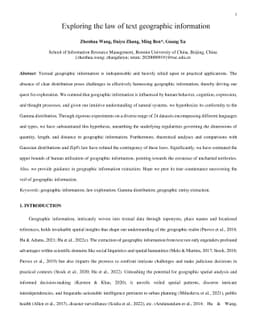 Exploring the law of text geographic information