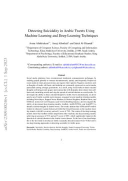 Detecting Suicidality in Arabic Tweets Using Machine Learning and Deep
  Learning Techniques