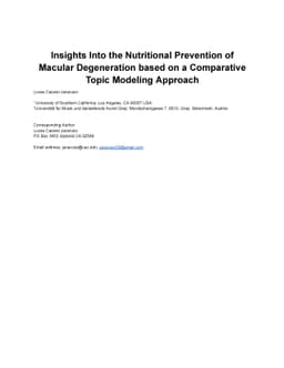 Insights Into the Nutritional Prevention of Macular Degeneration based
  on a Comparative Topic Modeling Approach