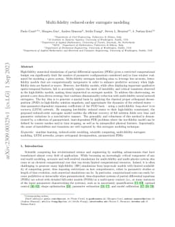 Multi-fidelity reduced-order surrogate modeling