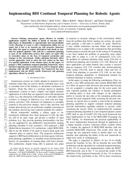 Implementing BDI Continual Temporal Planning for Robotic Agents