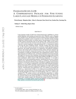 FederatedScope-LLM: A Comprehensive Package for Fine-tuning Large
  Language Models in Federated Learning