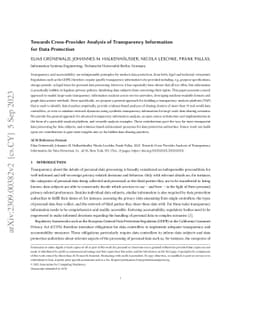 Towards Cross-Provider Analysis of Transparency Information for Data
  Protection
