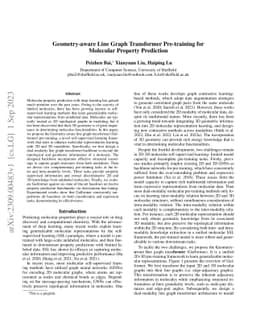 Geometry-aware Line Graph Transformer Pre-training for Molecular
  Property Prediction