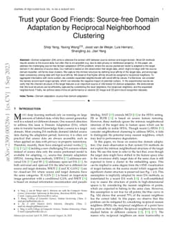 Trust your Good Friends: Source-free Domain Adaptation by Reciprocal
  Neighborhood Clustering