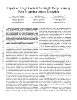 Impact of Image Context for Single Deep Learning Face Morphing Attack
  Detection