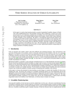 Time Series Analysis of Urban Liveability