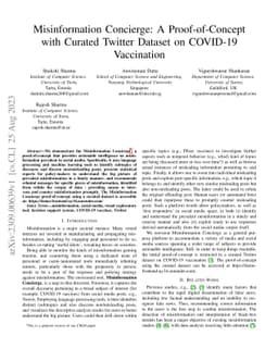 Misinformation Concierge: A Proof-of-Concept with Curated Twitter
  Dataset on COVID-19 Vaccination