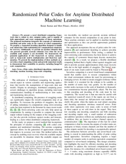 Randomized Polar Codes for Anytime Distributed Machine Learning
