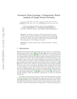 Geometric Deep Learning: a Temperature Based Analysis of Graph Neural
  Networks