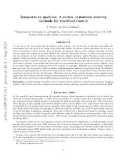 Tempestas ex machina: A review of machine learning methods for wavefront
  control