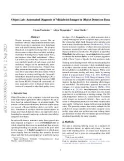 ObjectLab: Automated Diagnosis of Mislabeled Images in Object Detection
  Data