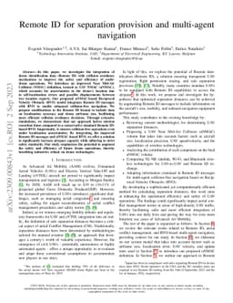 Remote ID for separation provision and multi-agent navigation