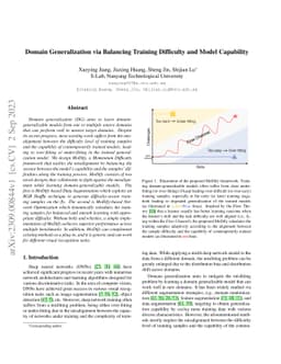 Domain Generalization via Balancing Training Difficulty and Model
  Capability