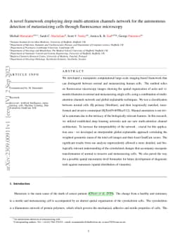 A novel framework employing deep multi-attention channels network for
  the autonomous detection of metastasizing cells through fluorescence
  microscopy