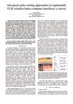 Advanced spike sorting approaches in implantable VLSI wireless brain
  computer interfaces: a survey
