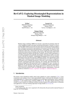 RevColV2: Exploring Disentangled Representations in Masked Image
  Modeling